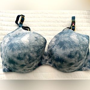 NWT Victoria’s Secret Incredible Lined Demi Bra 36DDD, Blue Tie Dye Print